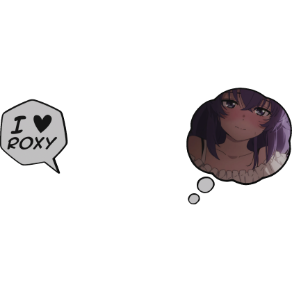 Roxy Migurdia Thinking Bubble + I Love Text Roblox item