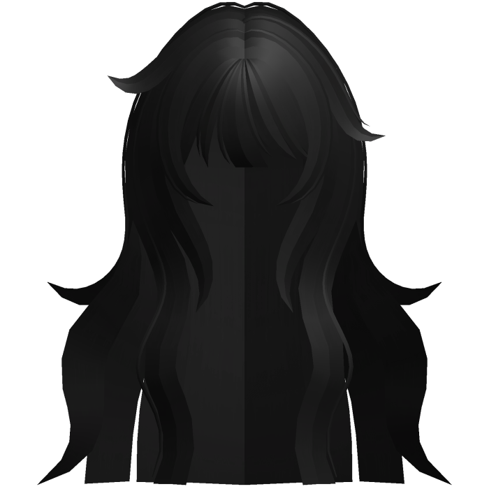 long fluffy messy anime flowy hair black