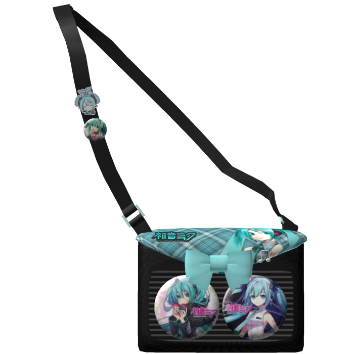 3.0(៸៸᳐⦁⩊⦁៸៸᳐ )੭ cute blue plaid miku pinbag