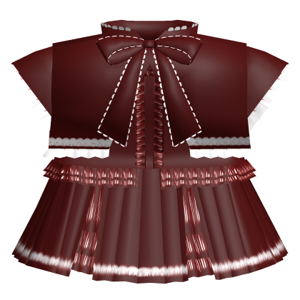 𑄝੭ cute dress with ruffled bow [red]
