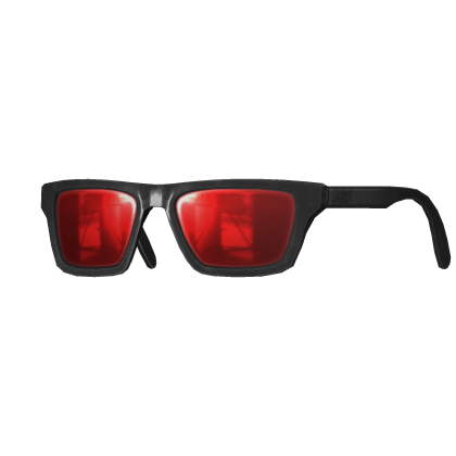 Red Y2K Tinted Rectangle Shades Glasses
