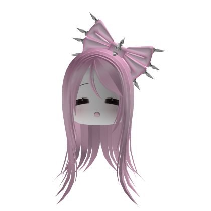emo girl with a bow pink