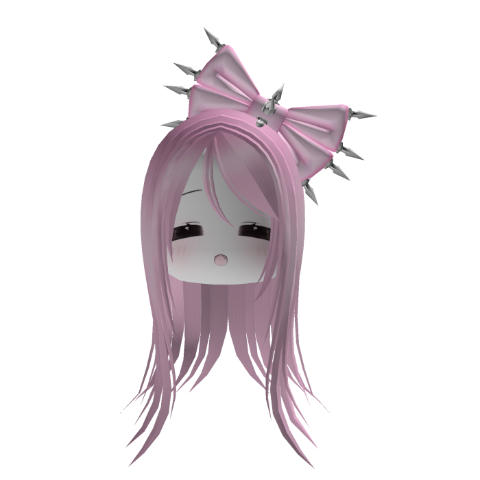 emo girl with a bow pink