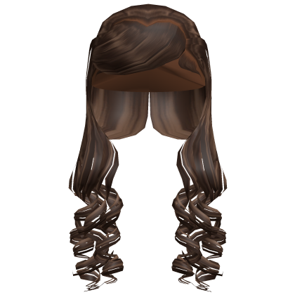 Brown Heart Swoop Bang Curly Hair Roblox item
