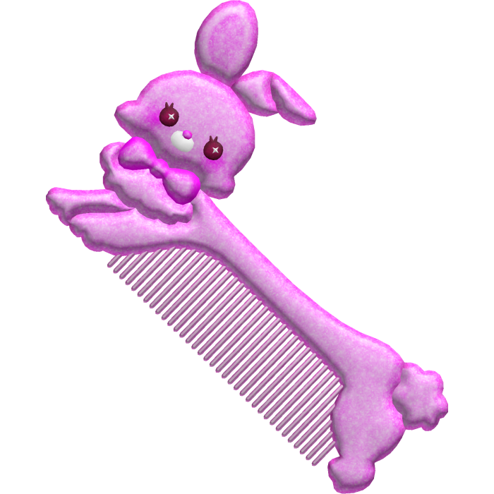 Kawaii Cute Hair Comb Sparkle Rabbit Bunny Pink