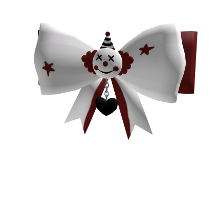 Matching Halloween Clown bow (White and red) Roblox item