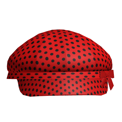cute ladybug polka dot beret cap in red Roblox item