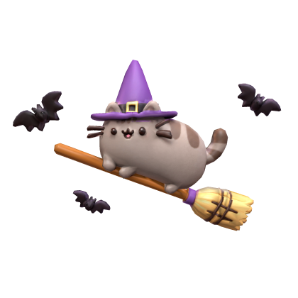Spooky Witch Pusheen Broom