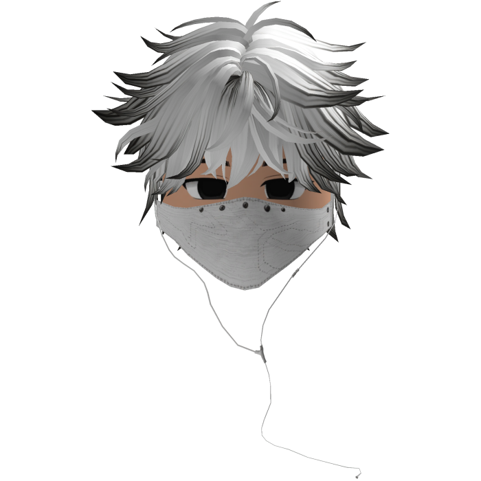 Cute Emo Boy Headphones Mask white Y2K ( white )