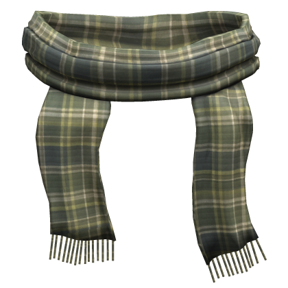 green plaid cute shoujo soft scarf Roblox item