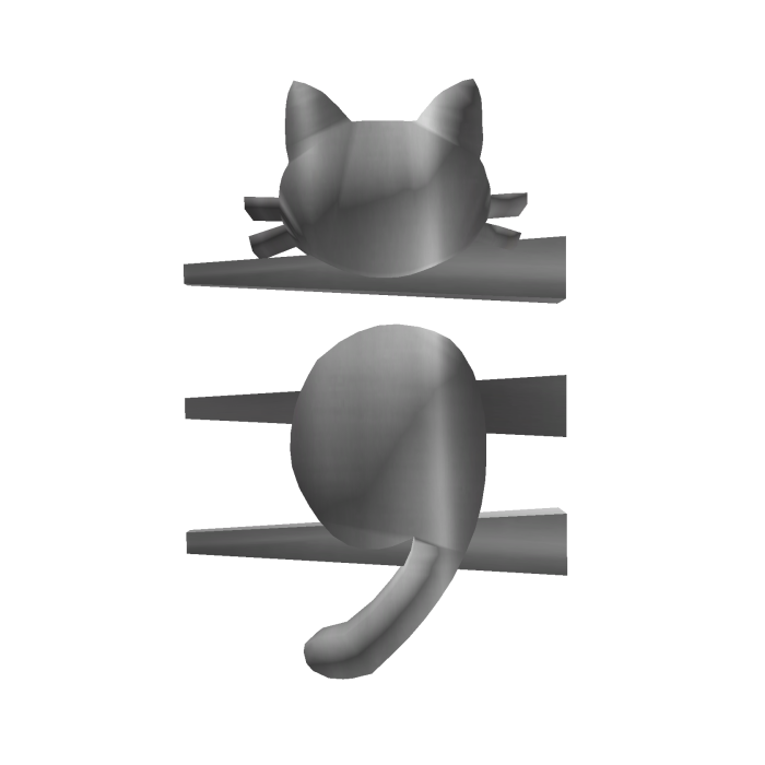 Silver punk cat hairclip