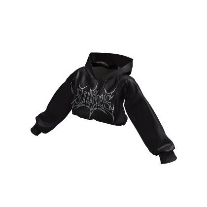 Cropped Black Graphic Hoodie thumbnail