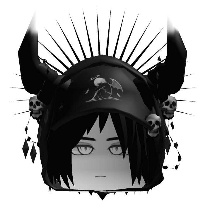 Vkei Emo Y2K Black Hair With Horns Anime Eyes