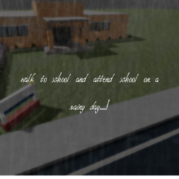 walk to school and attend school on a rainy day