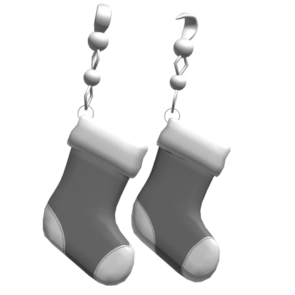 christmas sock earrings - gray