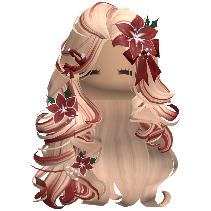 ♡ Christmas Blowout w/ Flowers (Blonde & Red)