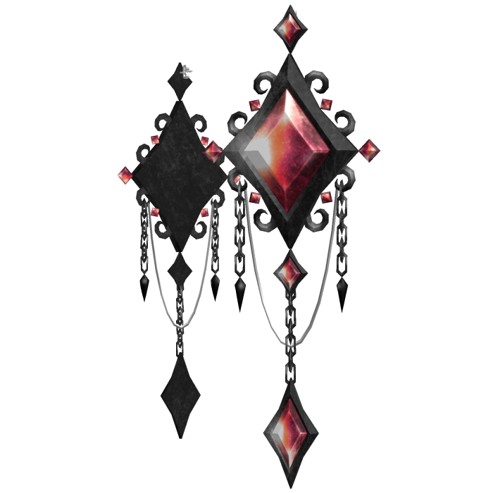 Halloween Gothic Diamond Drop Earrings (Red)