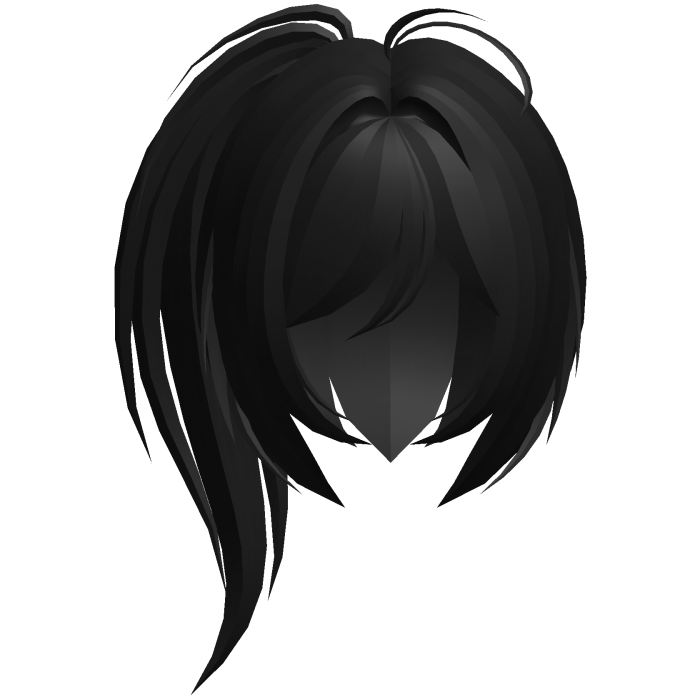 moe emo high messy side ponytail black