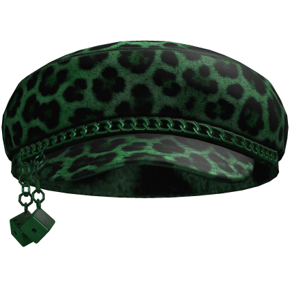 Trendy Chain Cheetah Print Beret (Green) Roblox item