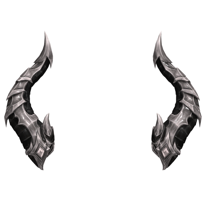 Cool Black & Silver Demon Horns