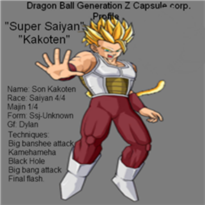 Dragon Ball Generation Z Capsule Corp Pro:Kakoten. Roblox decal