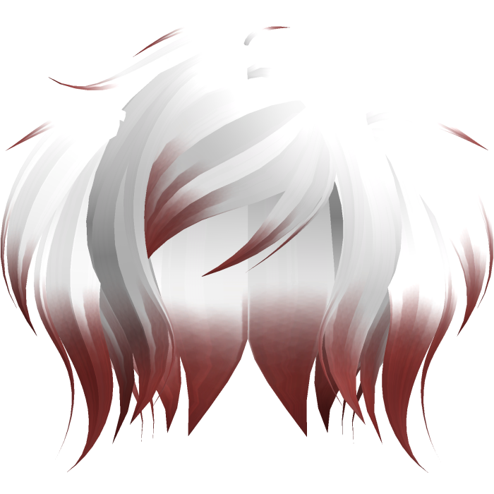 cute emo short fluffy moe pigtails in white red