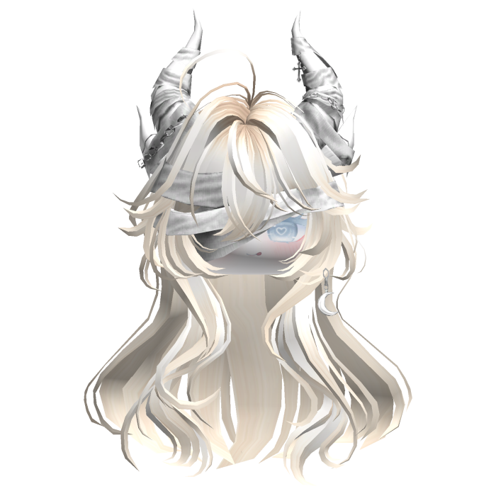 Horned Anime Demon Wolfcut (Beige)