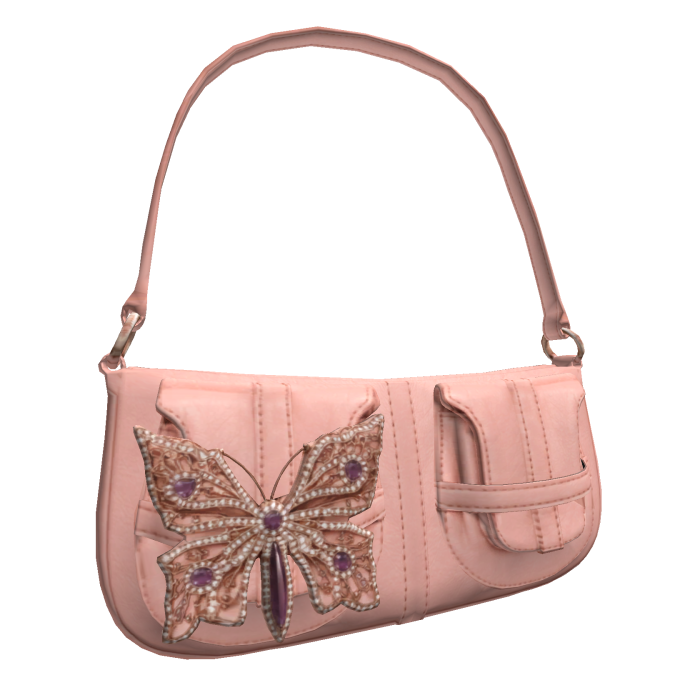 Butterfly Crystal Soft purse 2000s (Pink)