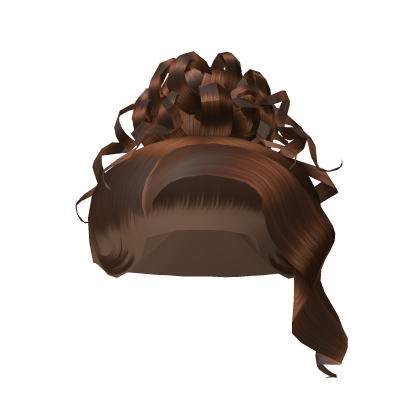Curly Side Part Bun In Brown Roblox item