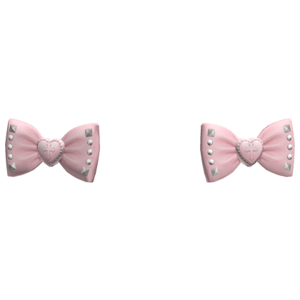 Pink Vkei Bow Double Hairclips