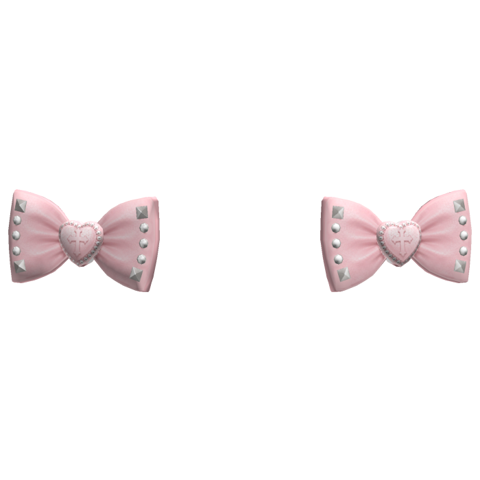 Pink Vkei Bow Double Hairclips