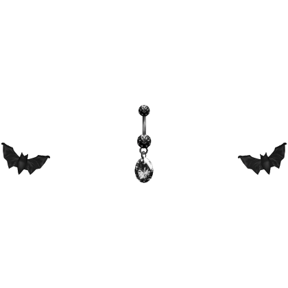 3.0 gothic black bat wings hip + belly piercing