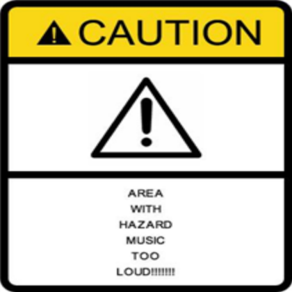 Music hazard sign TOO LOUD!!!! Roblox decal