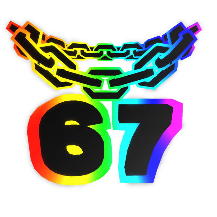 Emissive Glowing Cartoony Rainbow 67 Chain