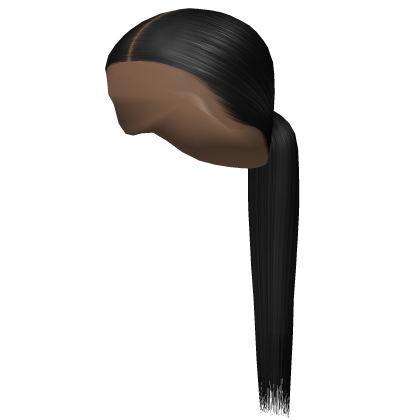 Sleek Low Middle Part Ponytail in Black