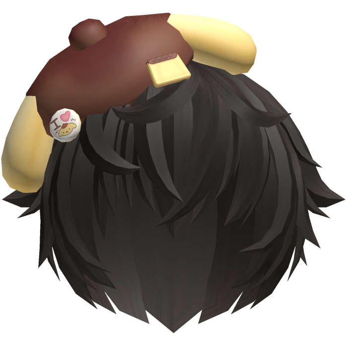 ♡ cute kawaii pompompurin boy hair 🍮 dark brown
