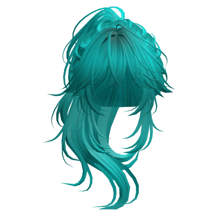 Wolfcut Anime Layered Ponytail Aquamarine