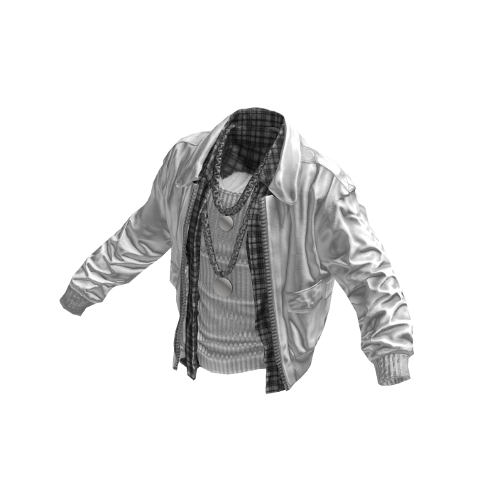 White Leather Jacket Layered w/ Flannel