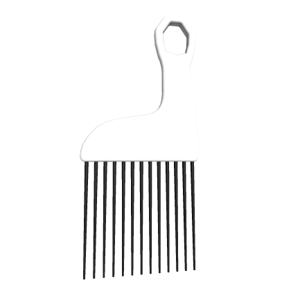 White Hair Pick Front Roblox item