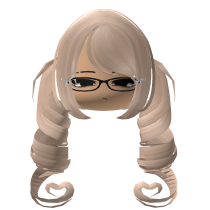 Pigtails Cute Y2K Glasses Bows w Face Blonde Hair Roblox item