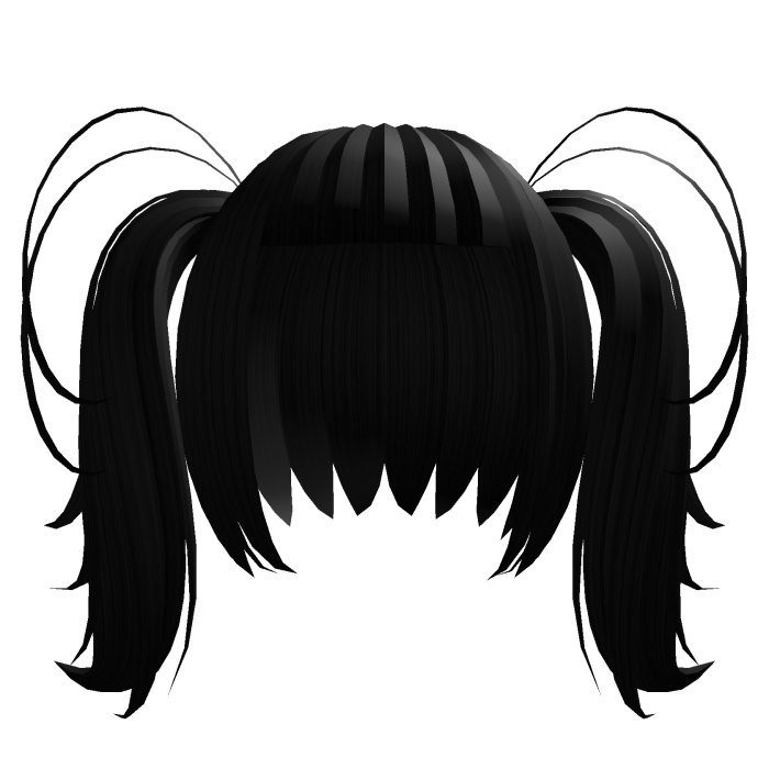 Cute anime magical fluffy hair in black