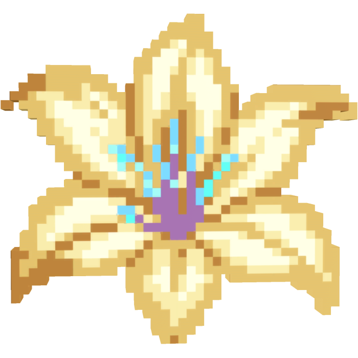 [Hair Pin] - Yellow Pixel Flower Lily