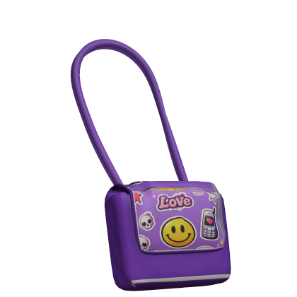 Y2K Purple Cute Bag W Stickers