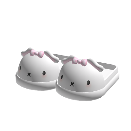 White and Pink Kawaii Kitty Slippers