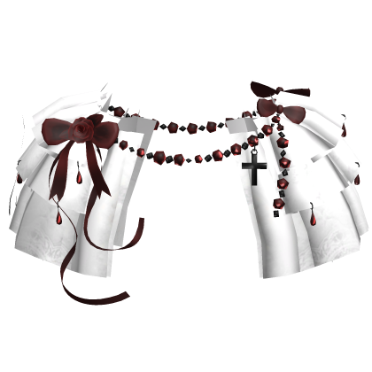 White Victorian Lace Red Ribbon Dress 3.0
