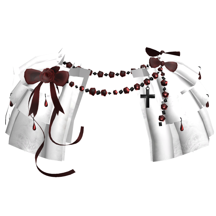 White Victorian Lace Red Ribbon Dress 3.0