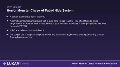 Horror Monster Chase AI Patrol Hide System preview 3