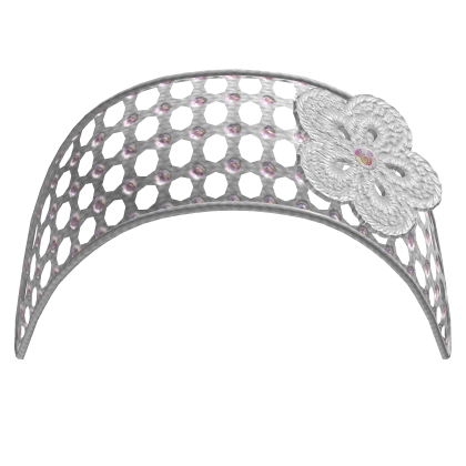 White crochet flower headband