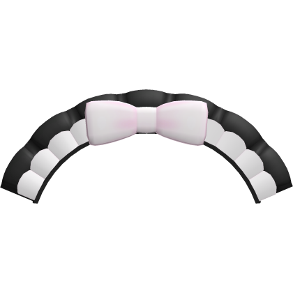 ♡︎ : pretty cute bow headband in black and pink Roblox item