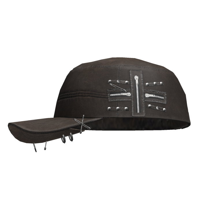 Grunge Zipper Cap Brown